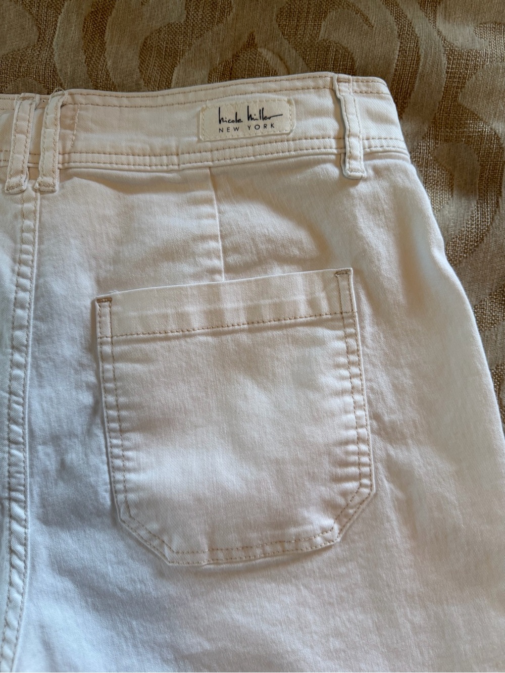 Nicole Miller New York Nomad Super High Rise Wide Leg White Jeans 10 - Picture 11 of 14